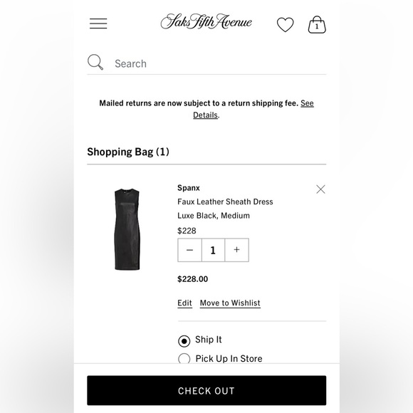 SPANX Black Faux Leather Sheath Dress 
Size M original Price $228 - Picture 10 of 17